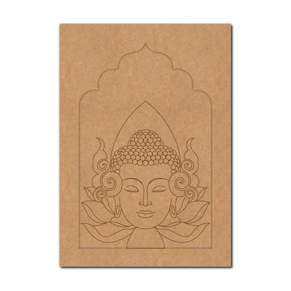 Buddha Lotus Jharokha Pre Marked MDF Design 1