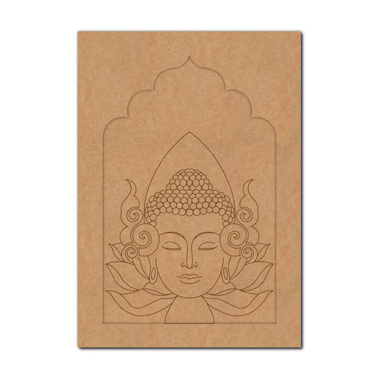 Buddha Lotus Jharokha Pre Marked MDF Design 1