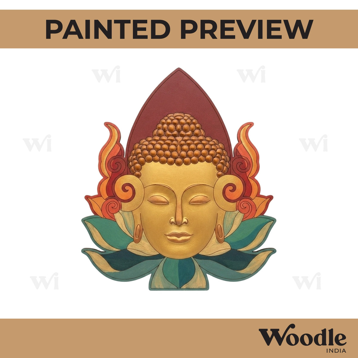 Buddha Lotus Pre Marked MDF Design 1