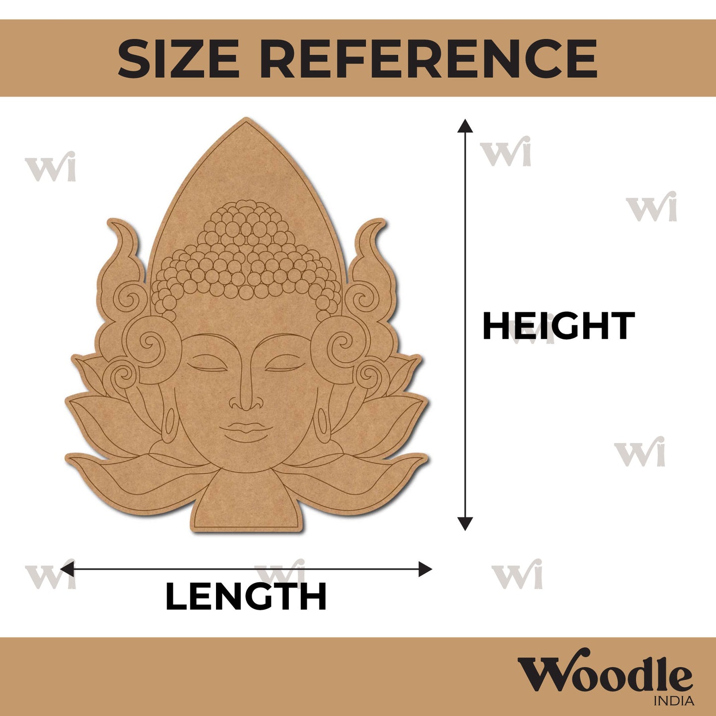 Buddha Lotus Pre Marked MDF Design 1