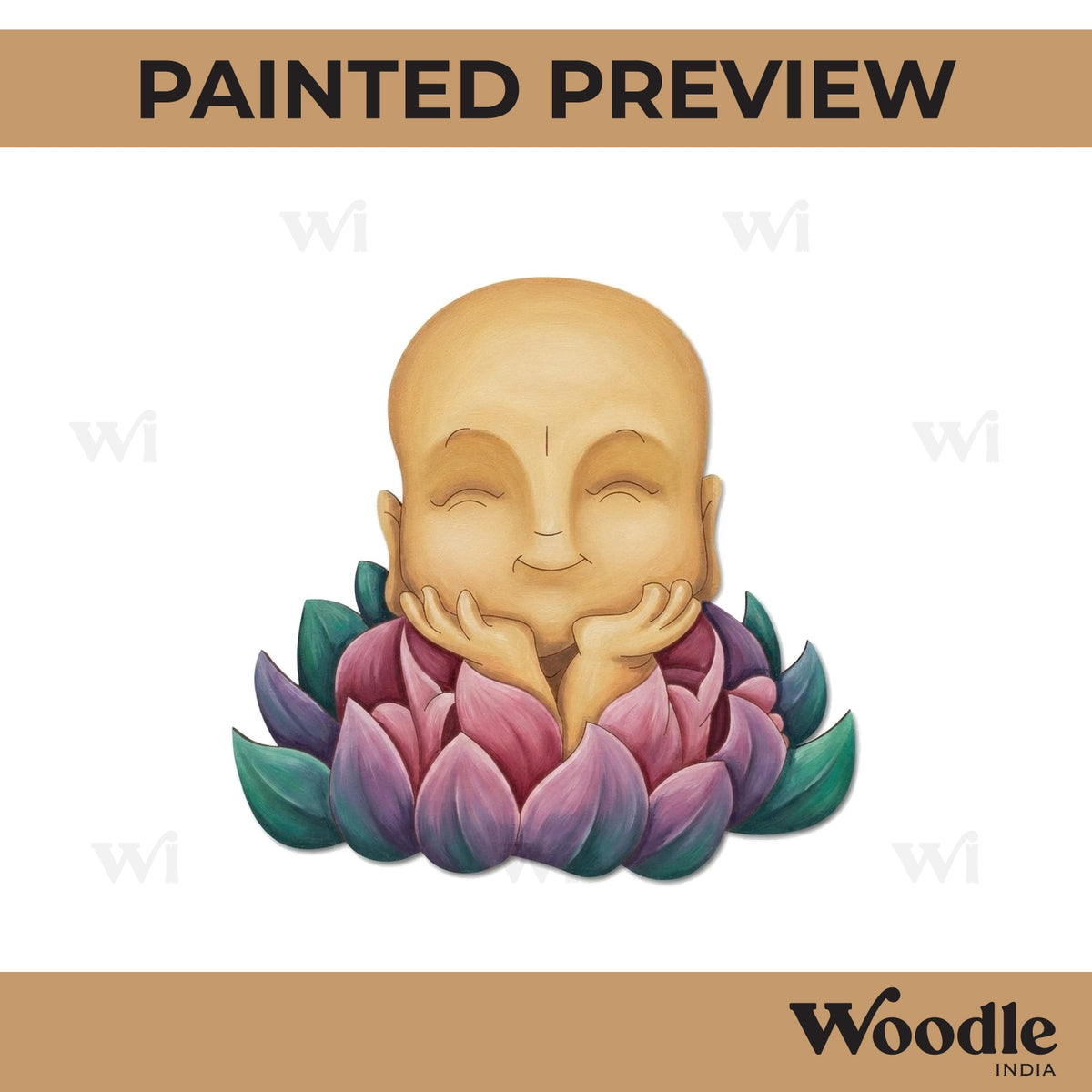 Buddha Lotus Pre Marked MDF Design 2