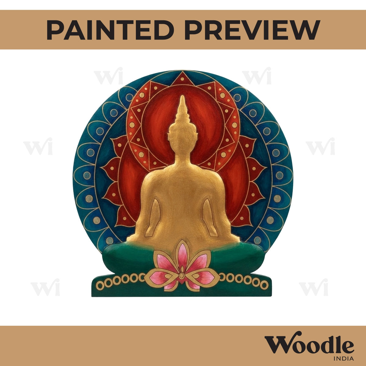 Buddha Mandala Pre Marked Base MDF Design 1
