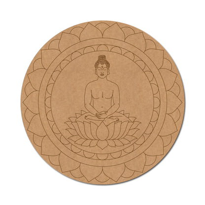 Buddha Mandala Pre Marked Round MDF Design 1