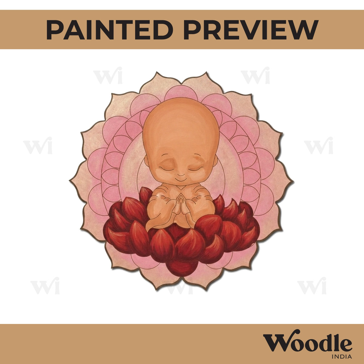 Buddha Mandala Pre Marked Round MDF Design 2