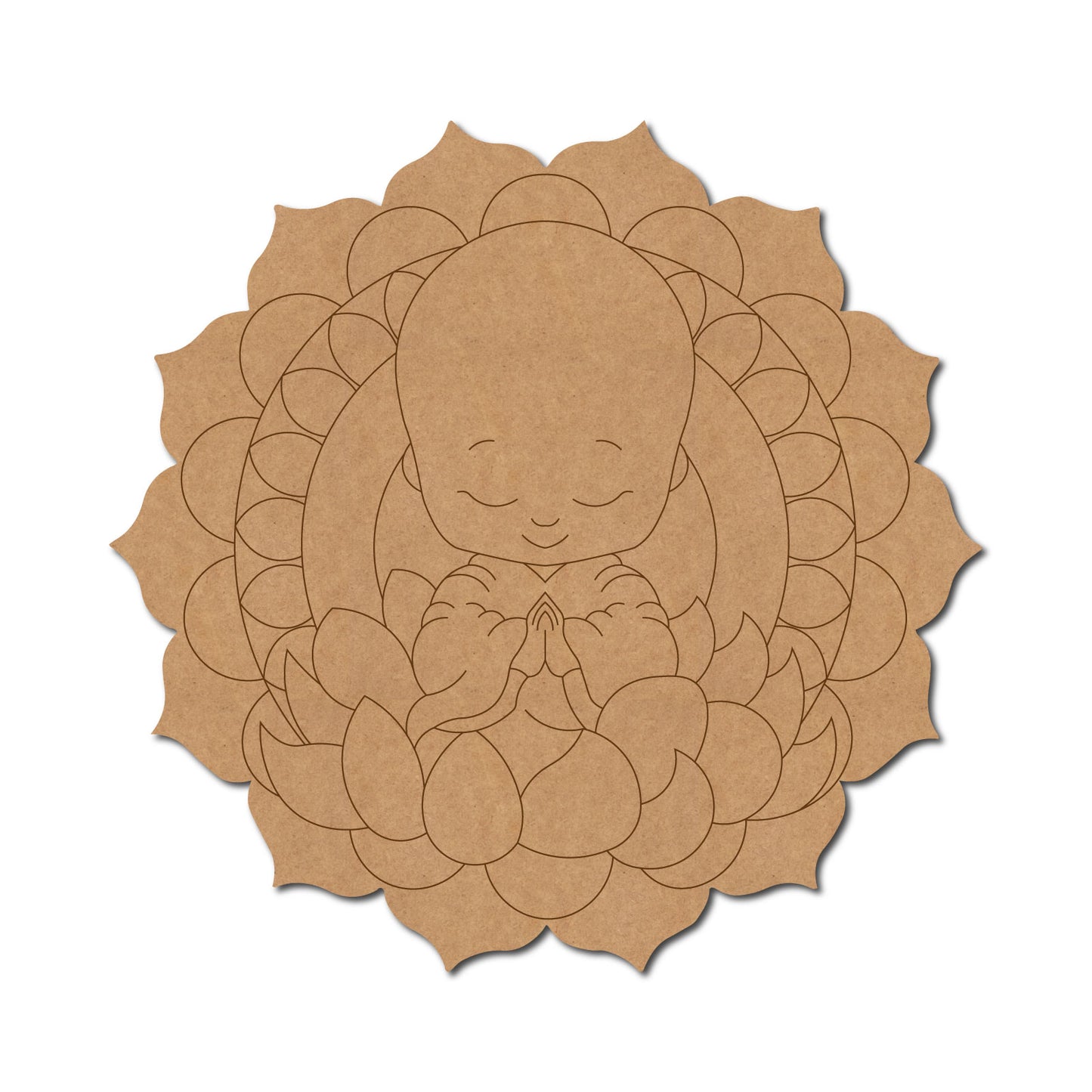 Buddha Mandala Pre Marked Round MDF Design 2