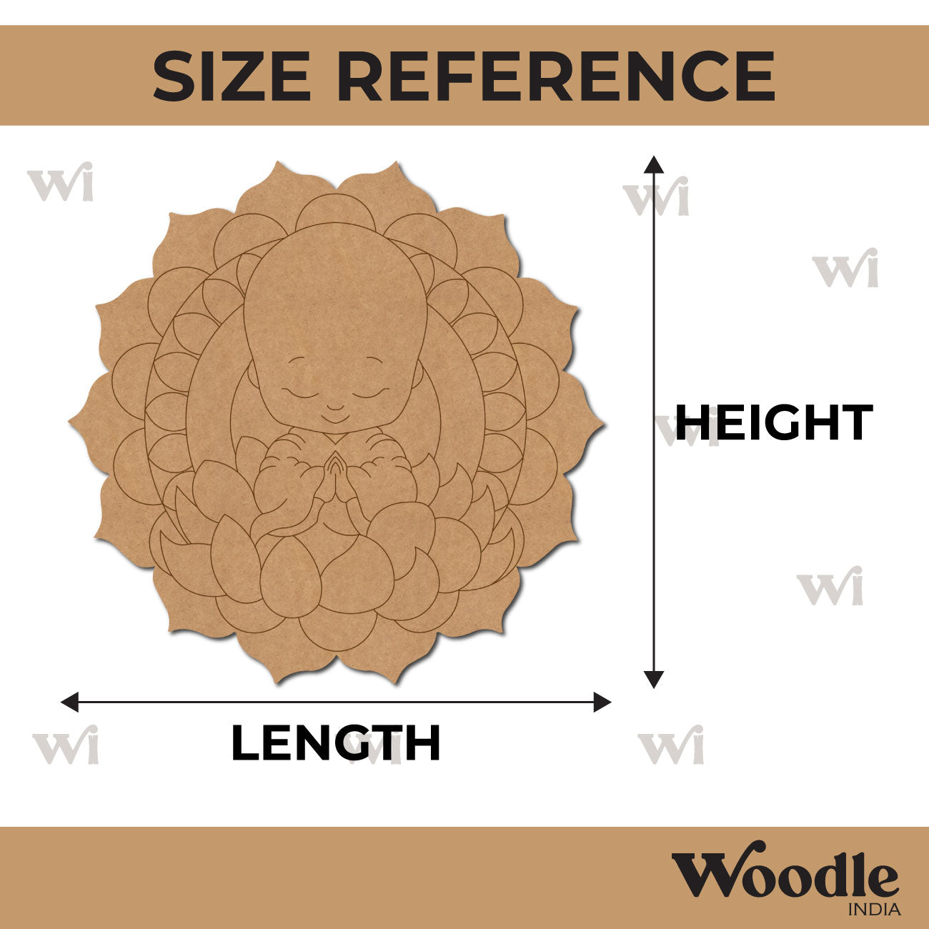 Buddha Mandala Pre Marked Round MDF Design 2