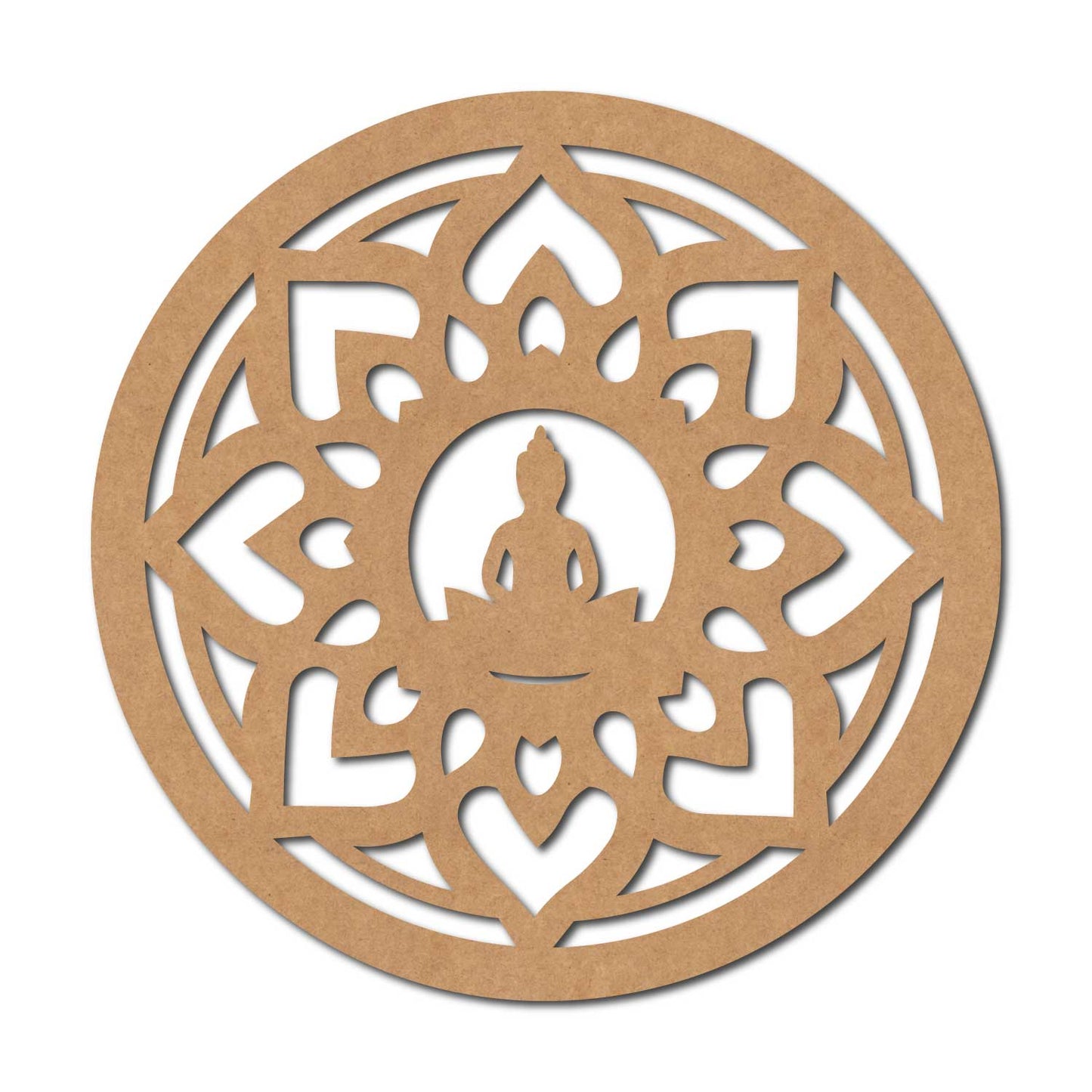 Buddha Mandala Round Cutout MDF Design 1