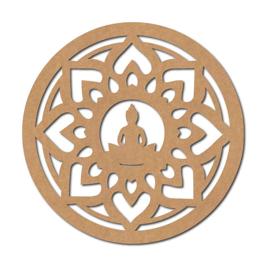 Buddha Mandala Round Cutout MDF Design 1