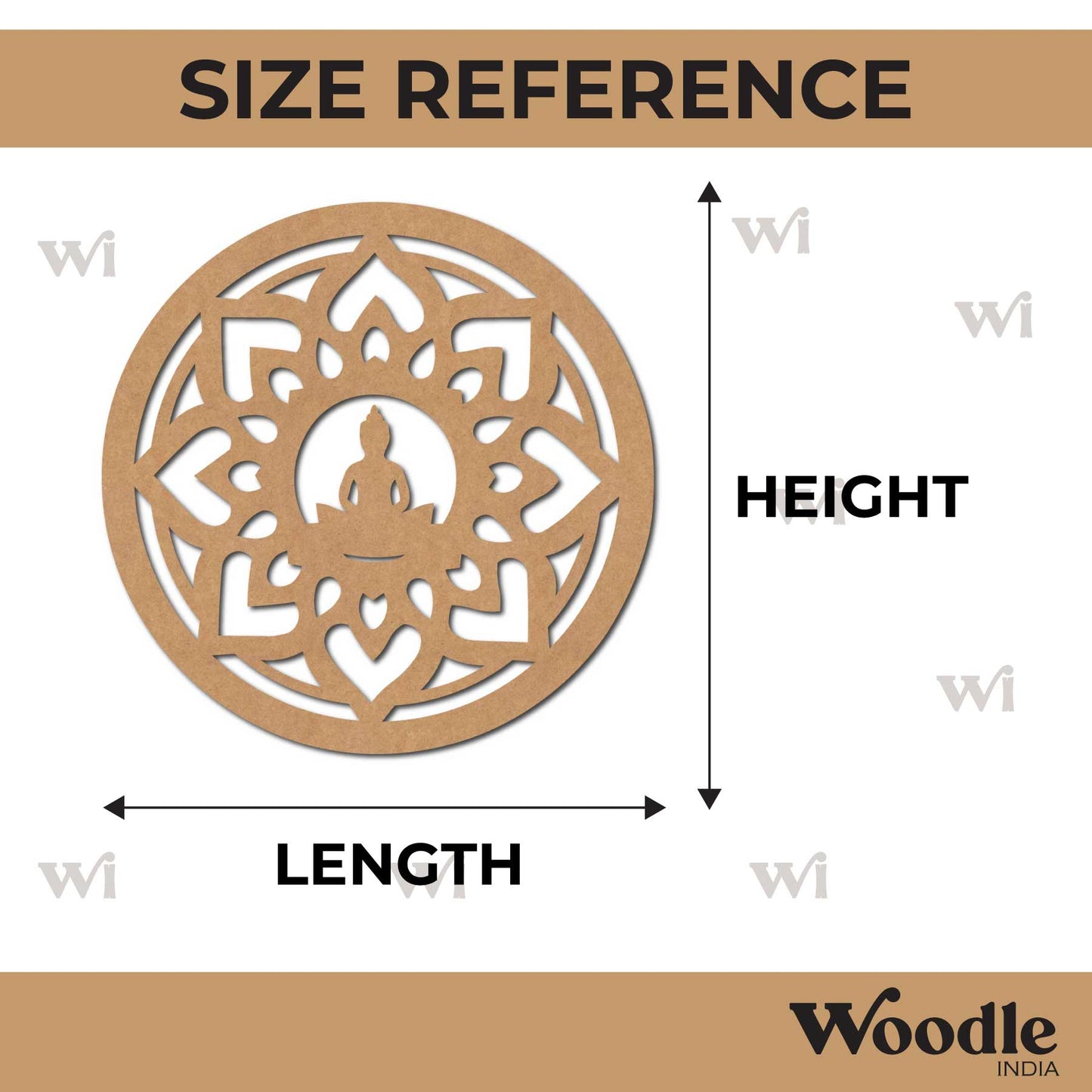 Buddha Mandala Round Cutout MDF Design 1