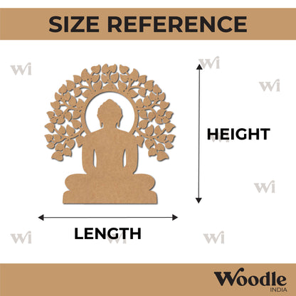 Buddha With Leaves Cutout MDF Design 2