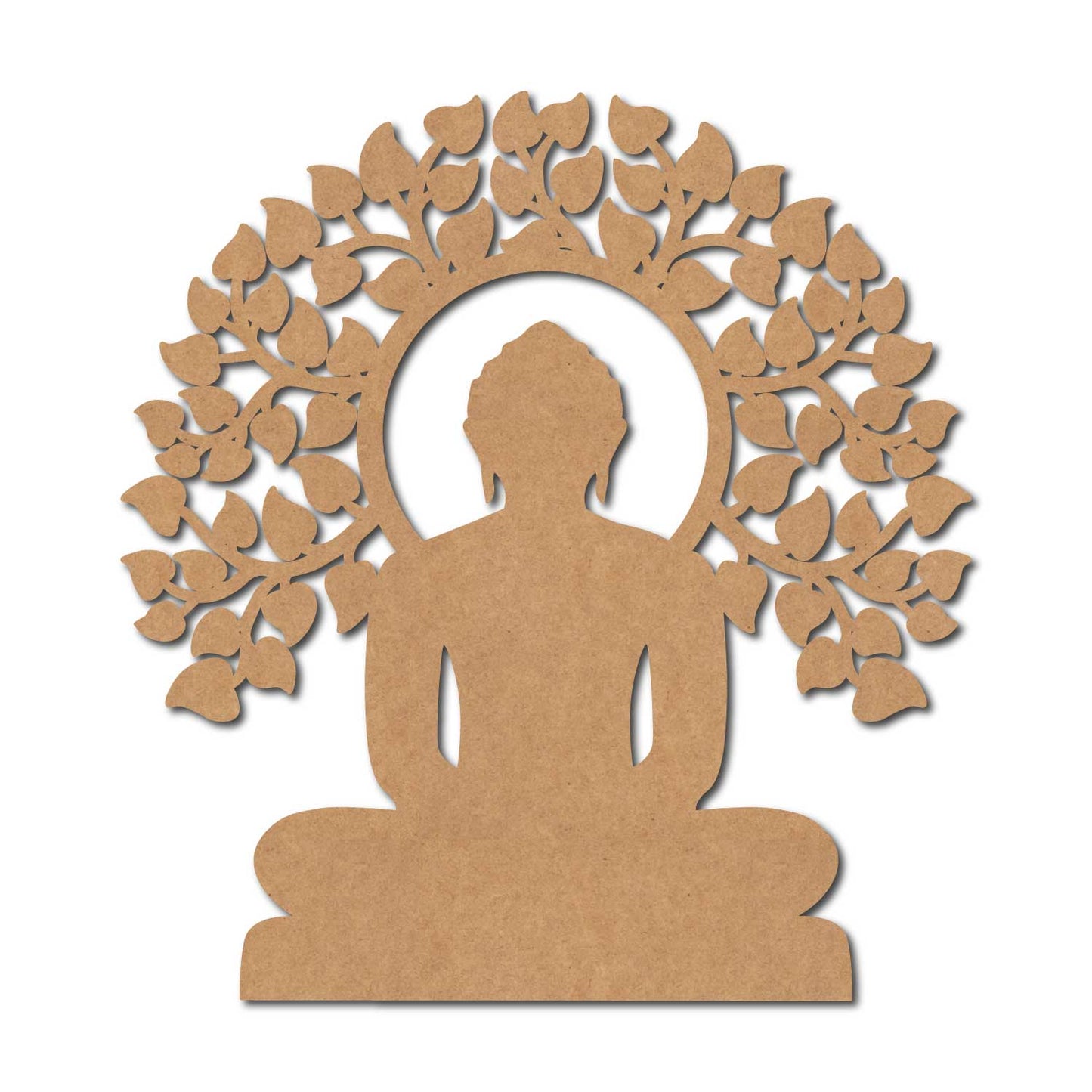Buddha With Leaves Cutout MDF Design 2