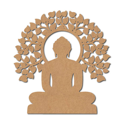 Buddha With Leaves Cutout MDF Design 2