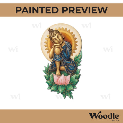 Buddha With Leaves Pre Marked MDF Design 1