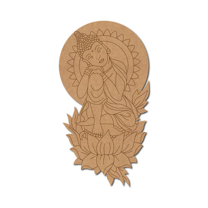 Buddha With Leaves Pre Marked MDF Design 1