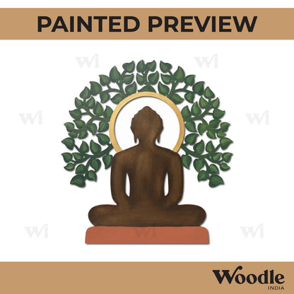 Buddha With Leaves Cutout MDF Design 2