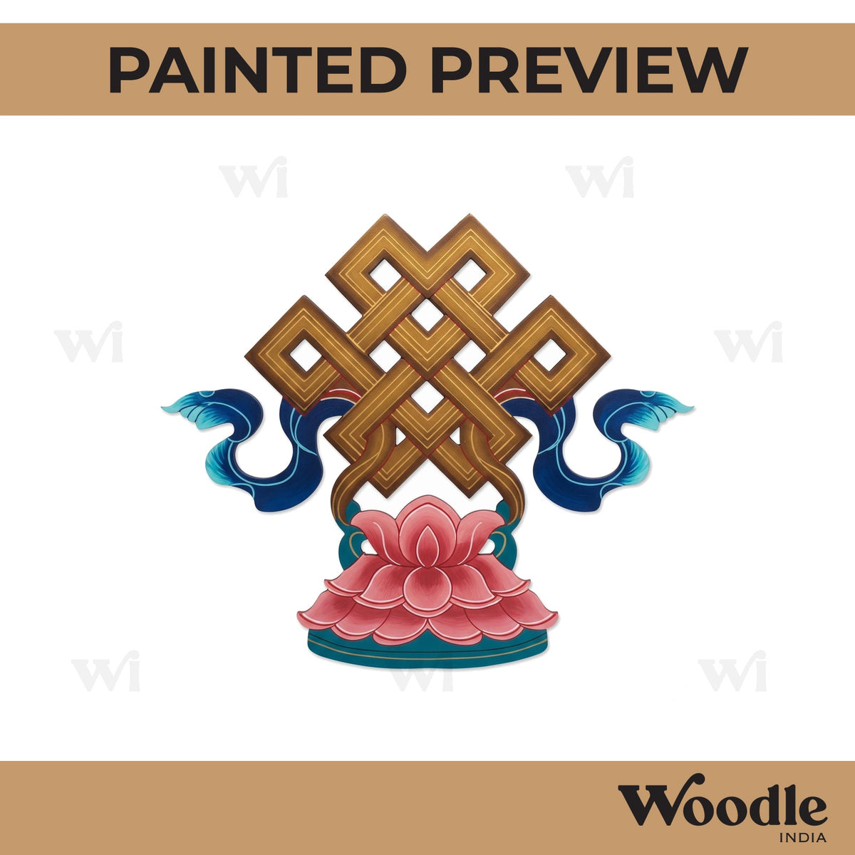 Buddhism Symbol Endless Knot Pre Marked MDF Design 1