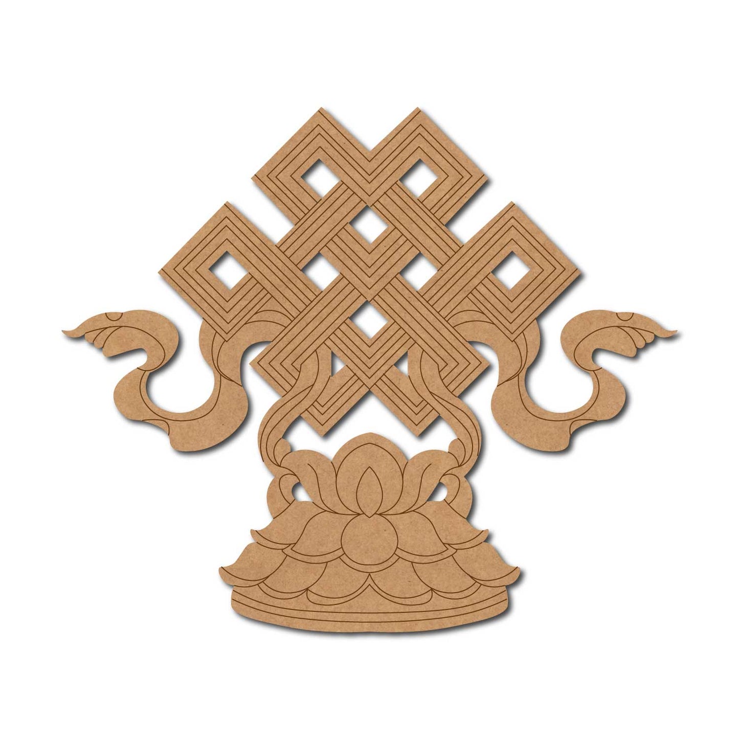 Buddhism Symbol Endless Knot Pre Marked MDF Design 1