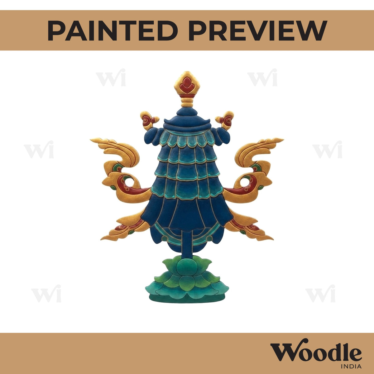 Buddhism Symbol Parasol Pre Marked MDF Design 1