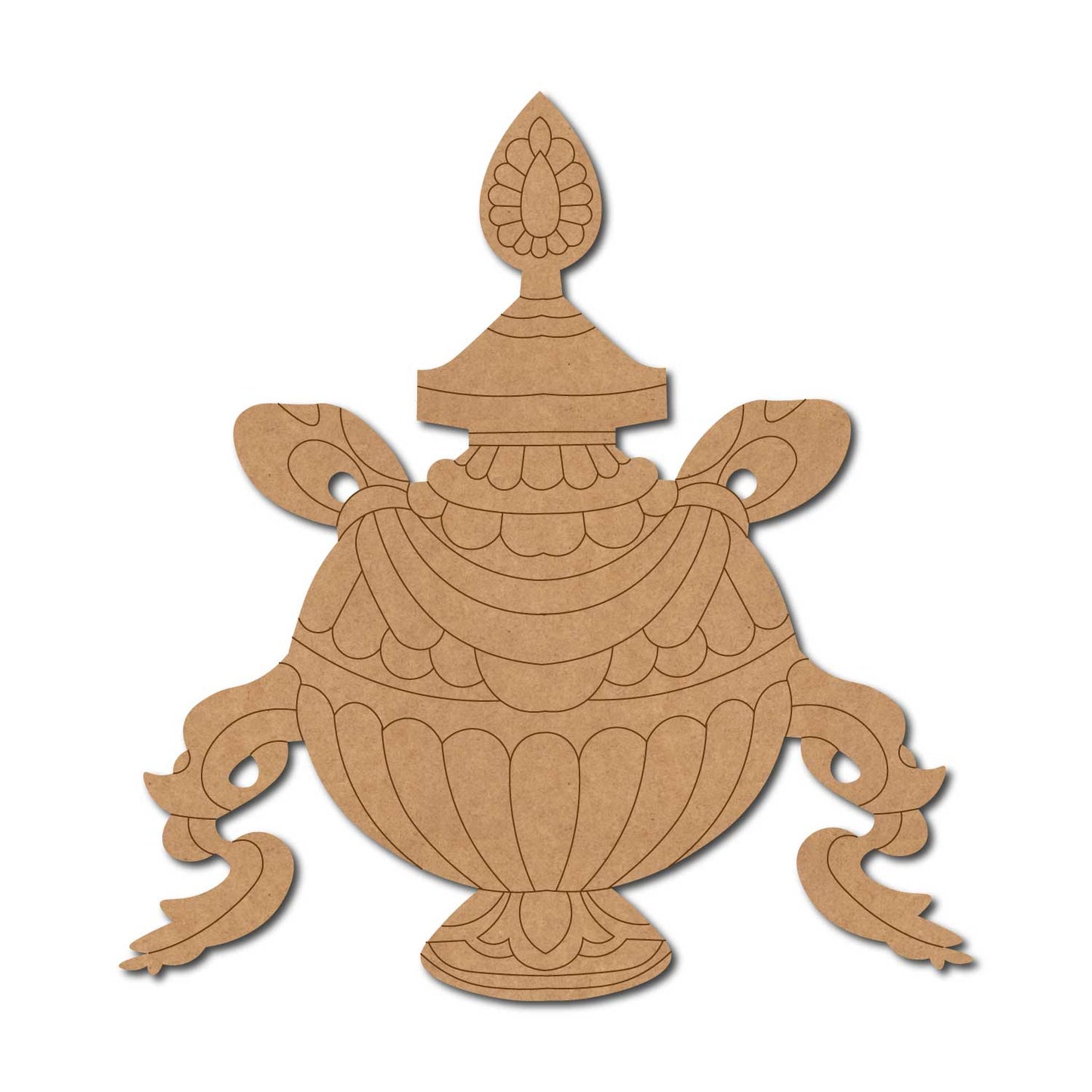 Buddhism Symbol Vase Of Treasure Pre Marked MDF Design 1