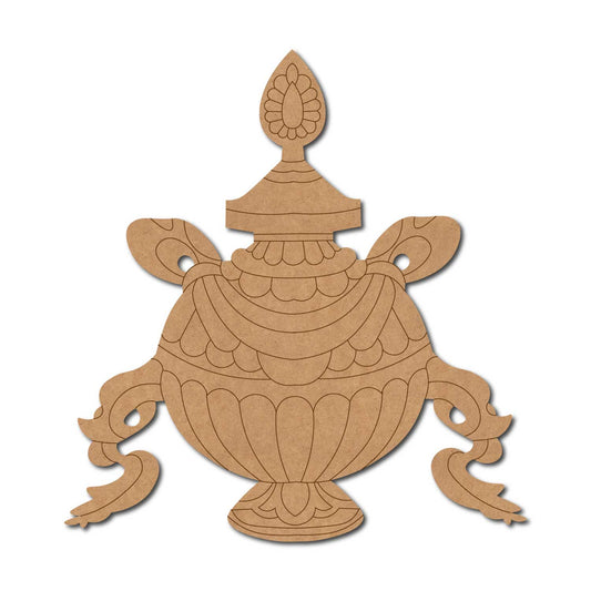 Buddhism Symbol Vase Of Treasure Pre Marked MDF Design 1