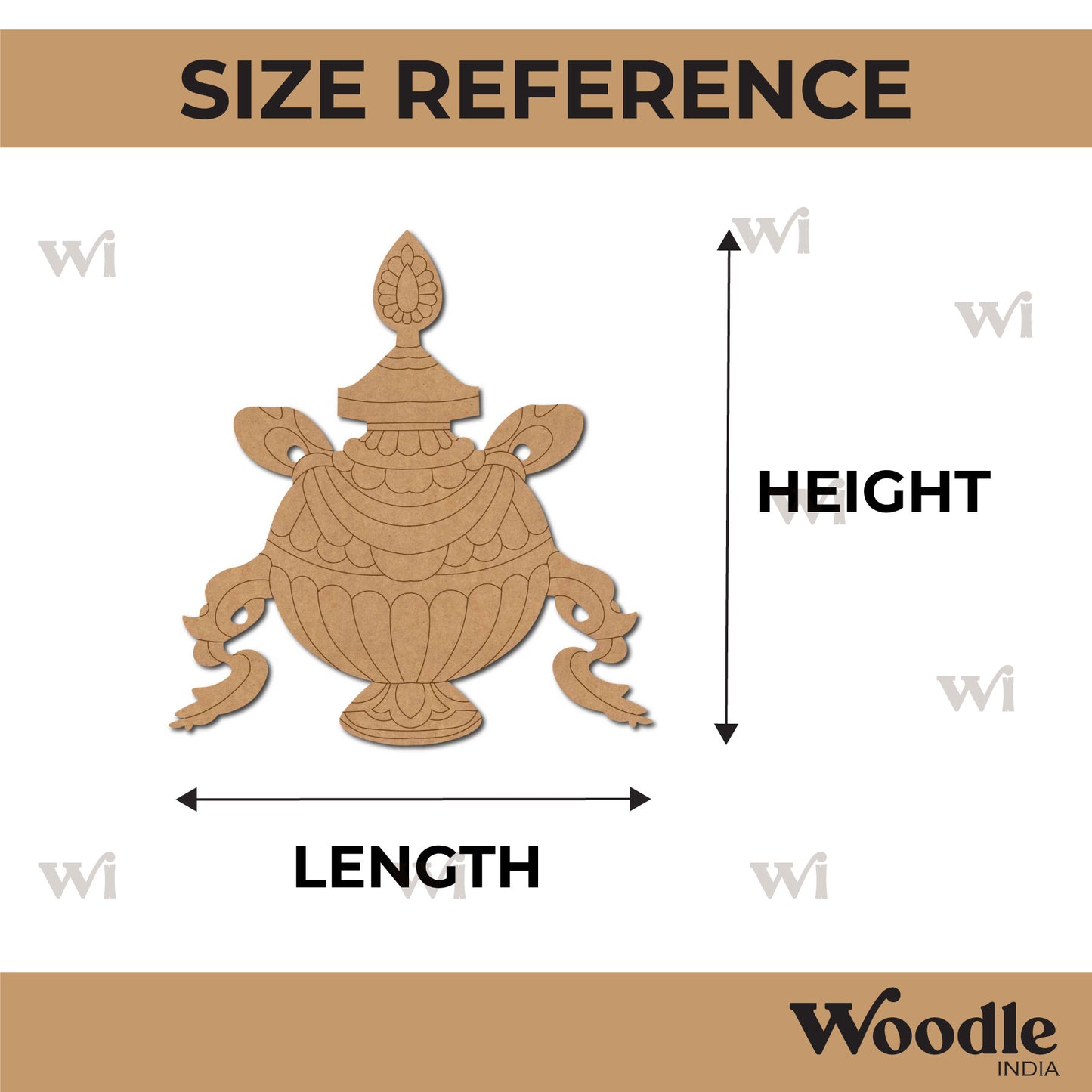 Buddhism Symbol Vase Of Treasure Pre Marked MDF Design 1