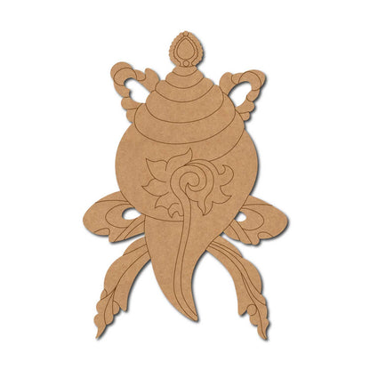 Buddhism Symbol White Shankh Pre Marked MDF Design 1