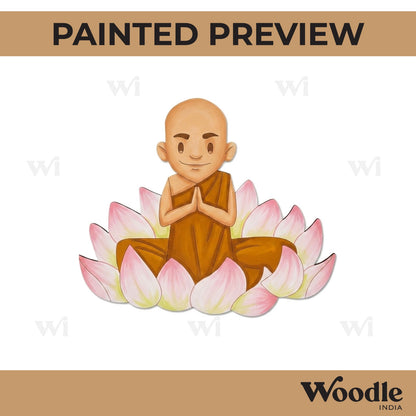 Buddhist Monk Lotus Pre Marked MDF Design 1