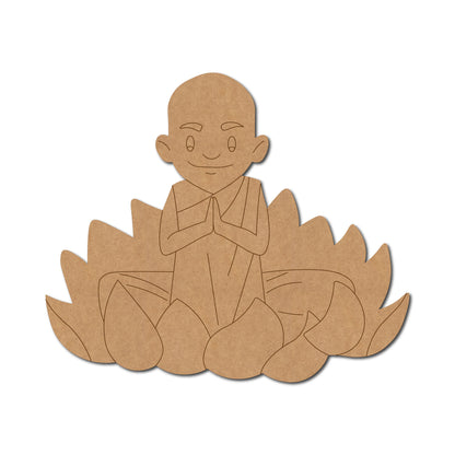 Buddhist Monk Lotus Pre Marked MDF Design 1
