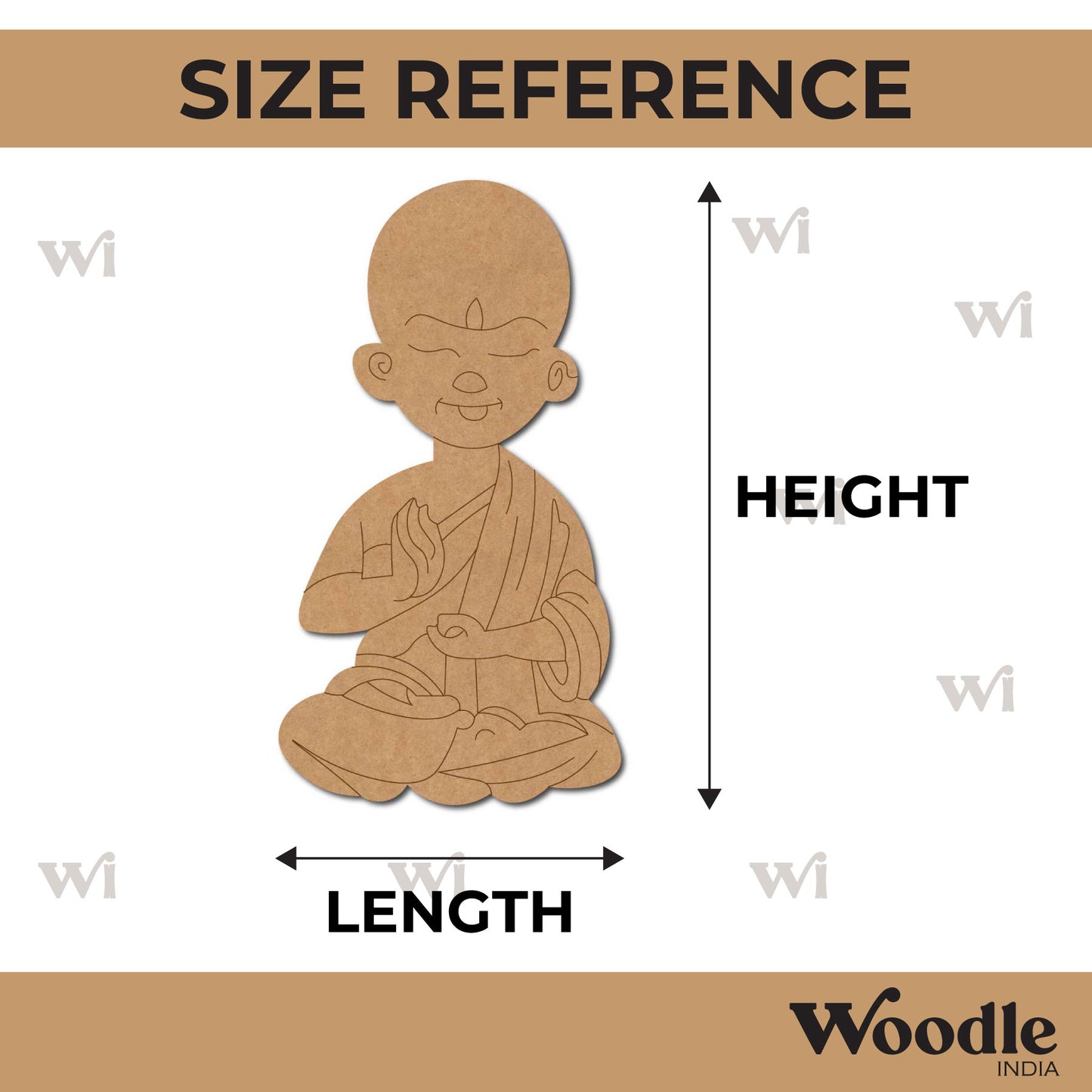 Buddhist Monk Pre Marked MDF Design 3