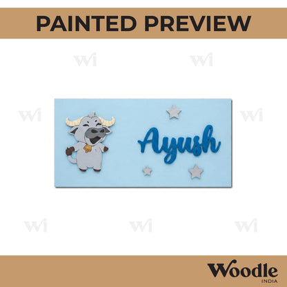 Bull Kids Nameplate MDF Design 1