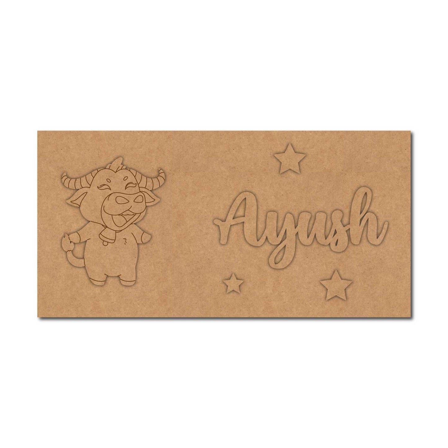 Bull Kids Nameplate MDF Design 1