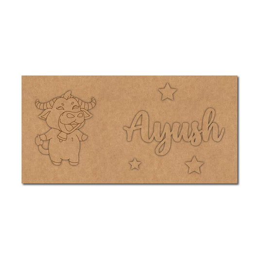 Bull Kids Nameplate MDF Design 1