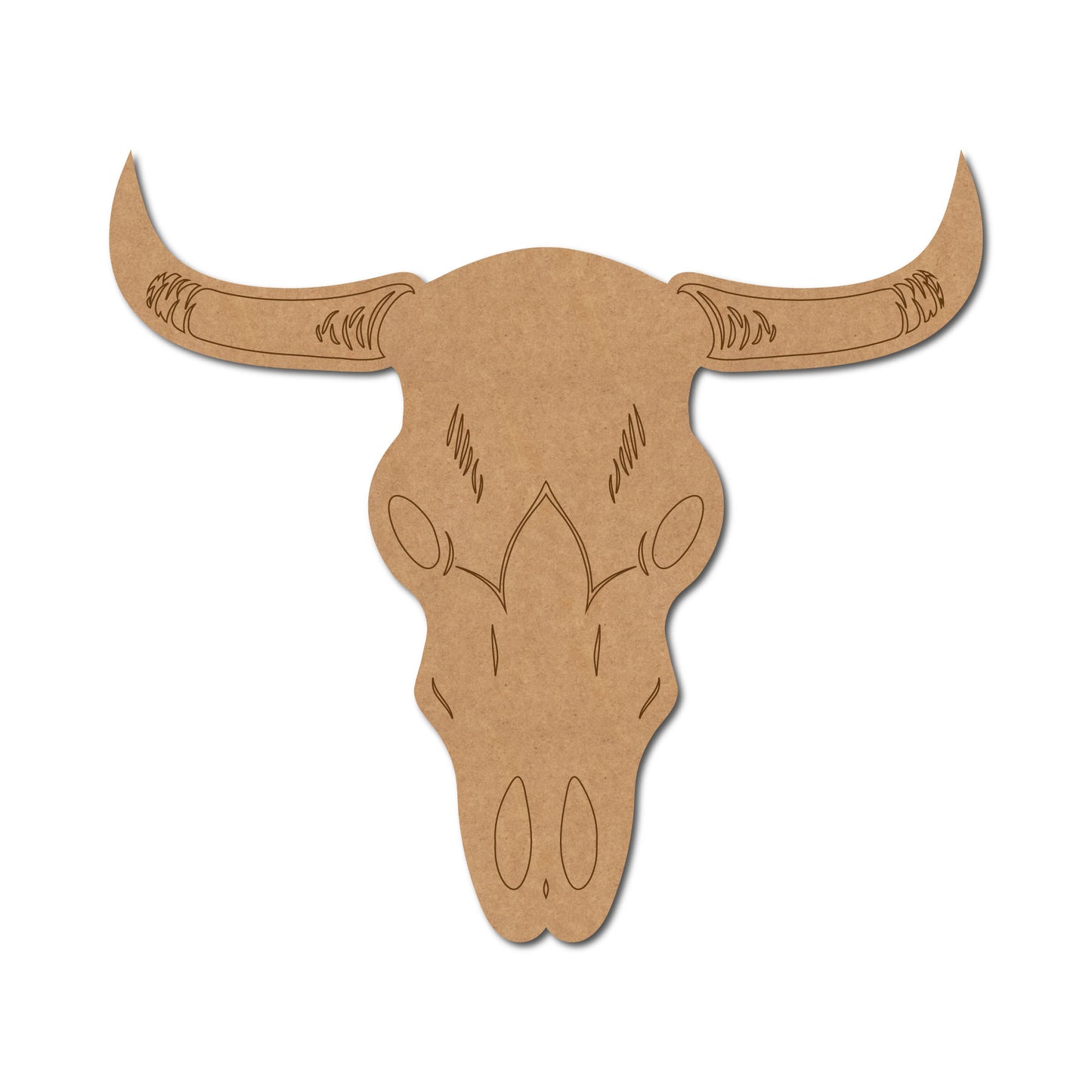 Bull Skull Pre Marked MDF Design 1