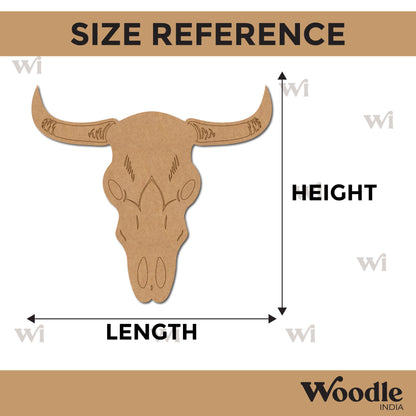 Bull Skull Pre Marked MDF Design 1