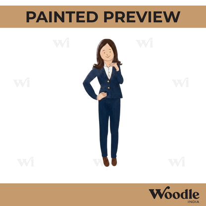 Business Woman Pre Marked MDF Design 1