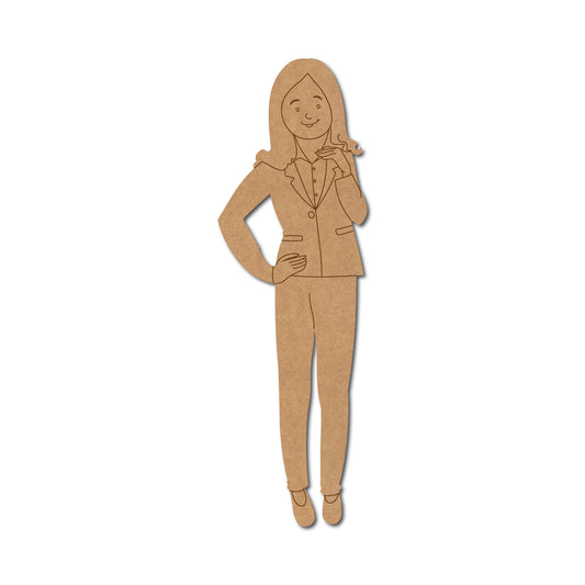 Business Woman Pre Marked MDF Design 1
