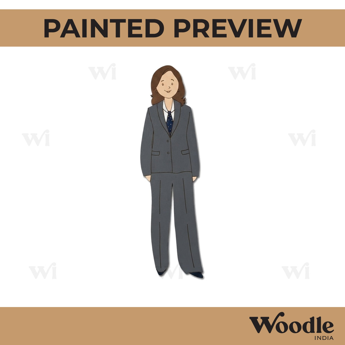 Business Woman Pre Marked MDF Design 2