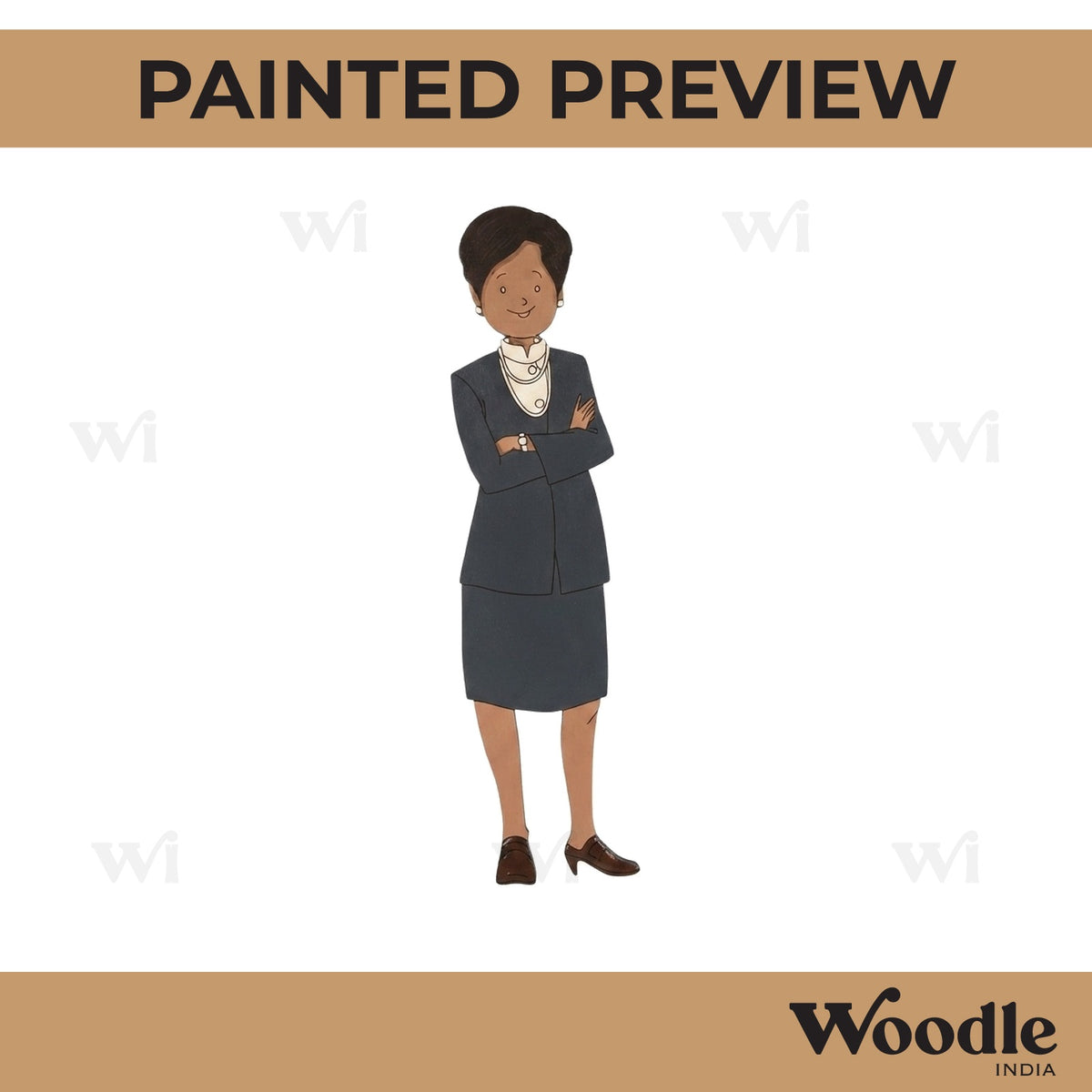 Business Woman Pre Marked MDF Design 3