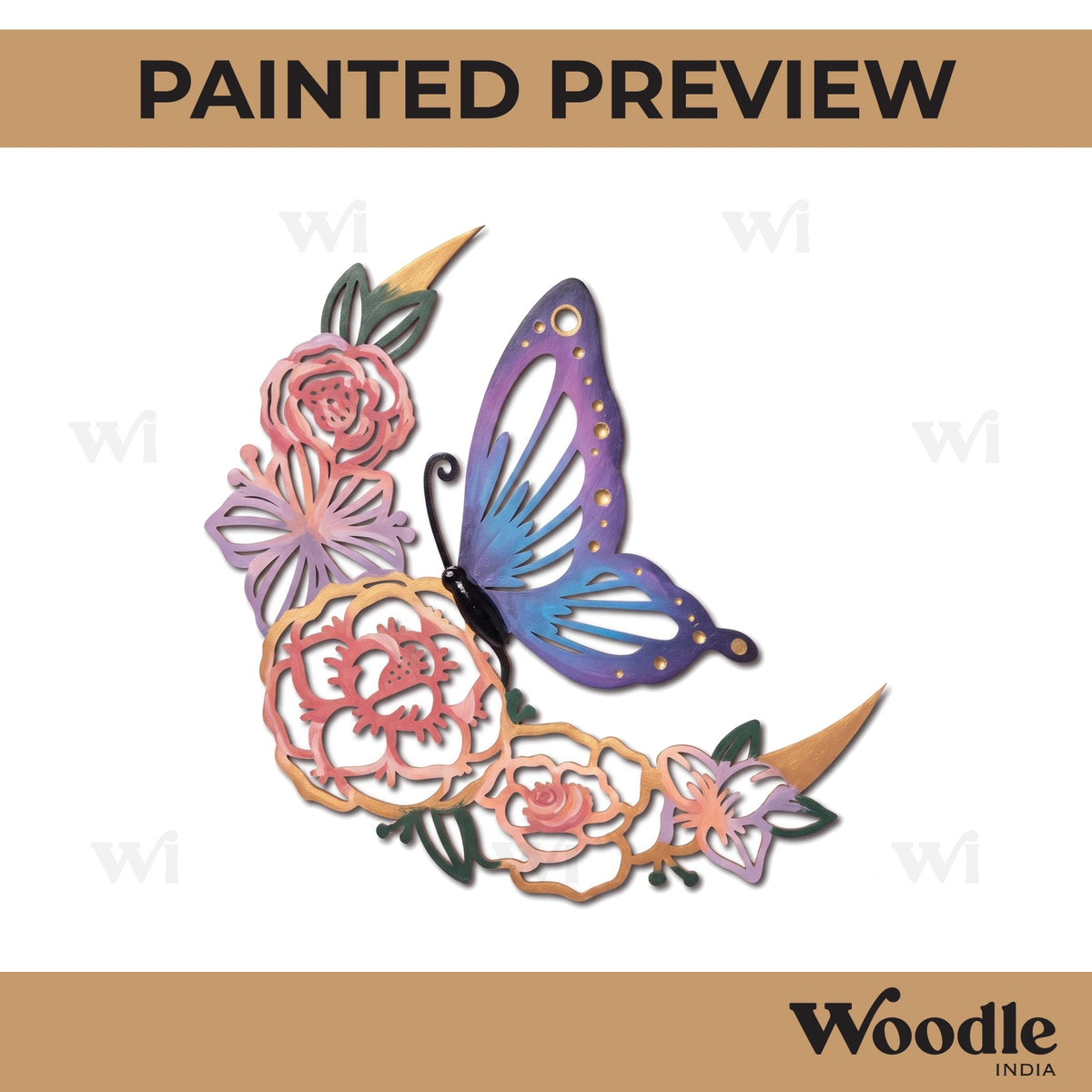 Butterfly Floral Cutout MDF Design 1