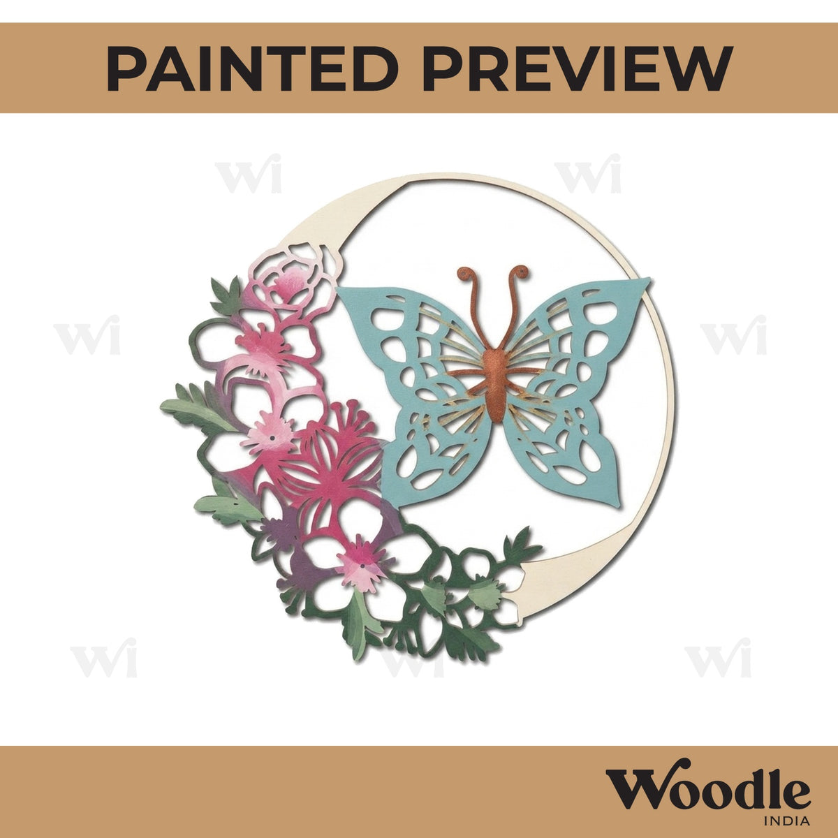Butterfly Floral Cutout MDF Design 3