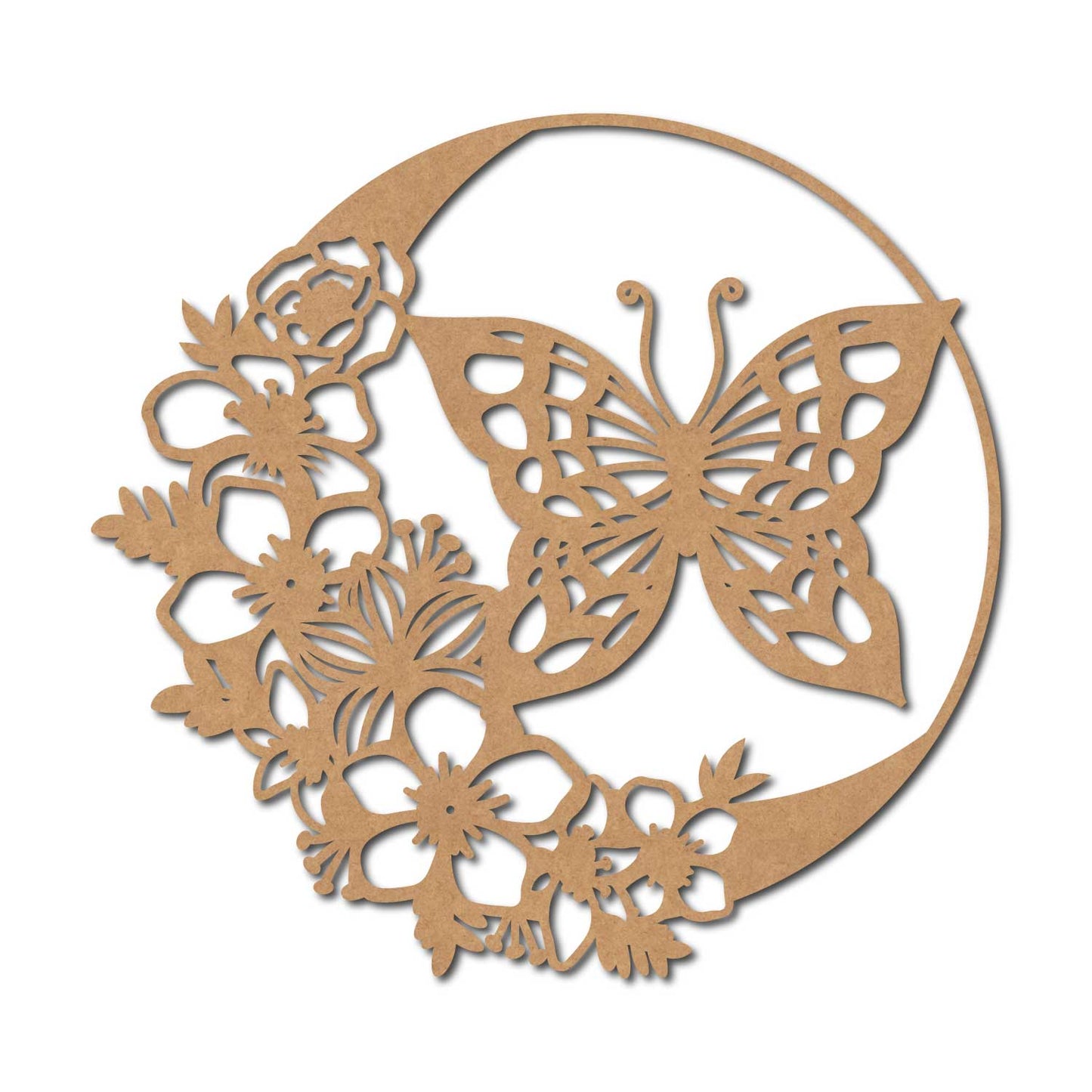 Butterfly Floral Cutout MDF Design 3