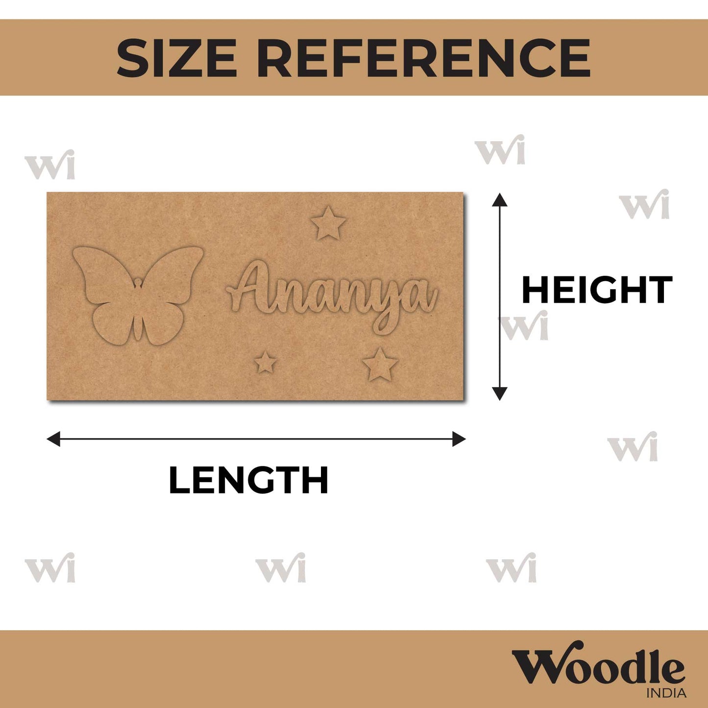 Butterfly Kids Nameplate MDF Design 1