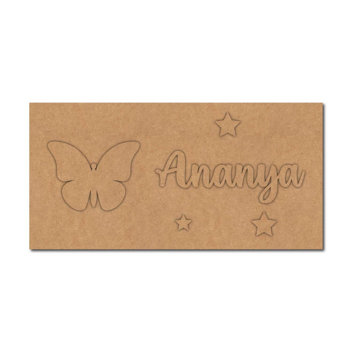 Butterfly Kids Nameplate MDF Design 1
