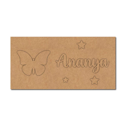Butterfly Kids Nameplate MDF Design 1