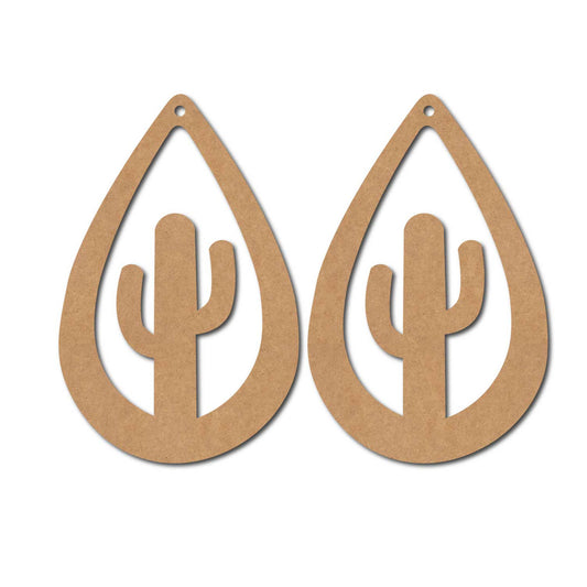 Cactus Earrings MDF Design 1