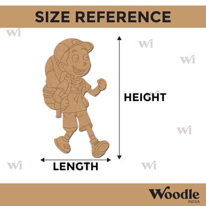 Camping Boy With Backpack Pre Marked MDF Design 1