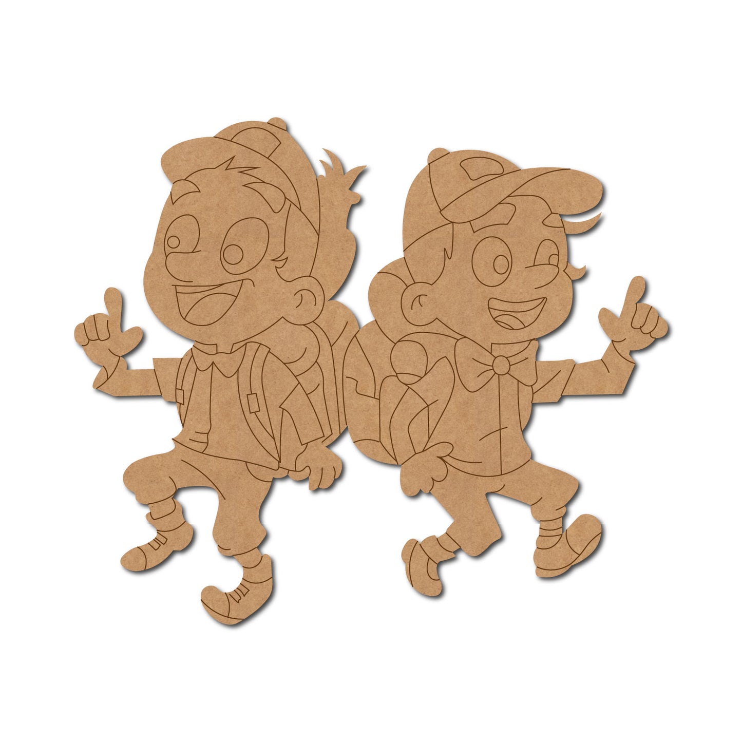 Camping Boys With Backpacks Pre Marked MDF Design 1