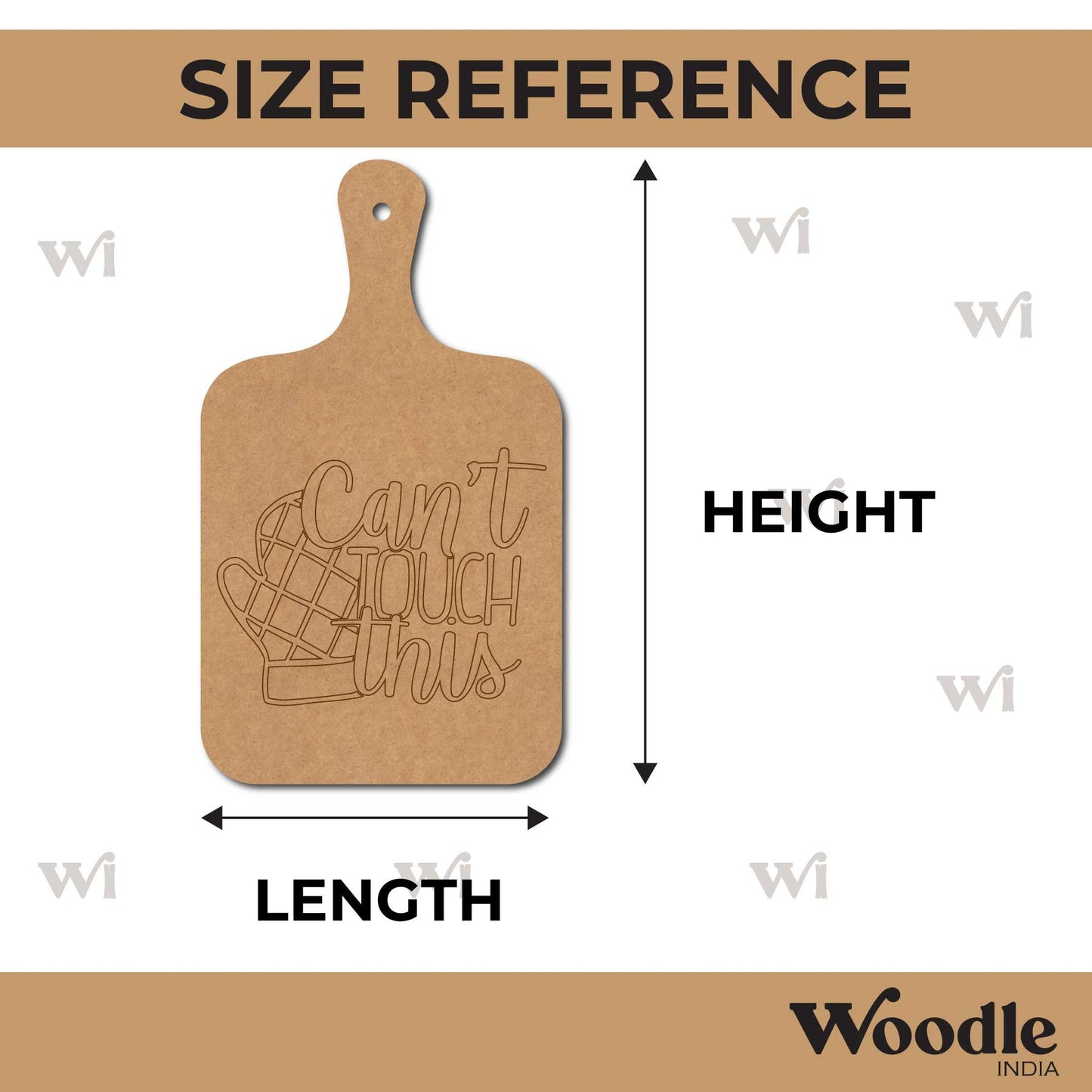 Can't Touch This Pre Marked Chopping Board MDF Design 1