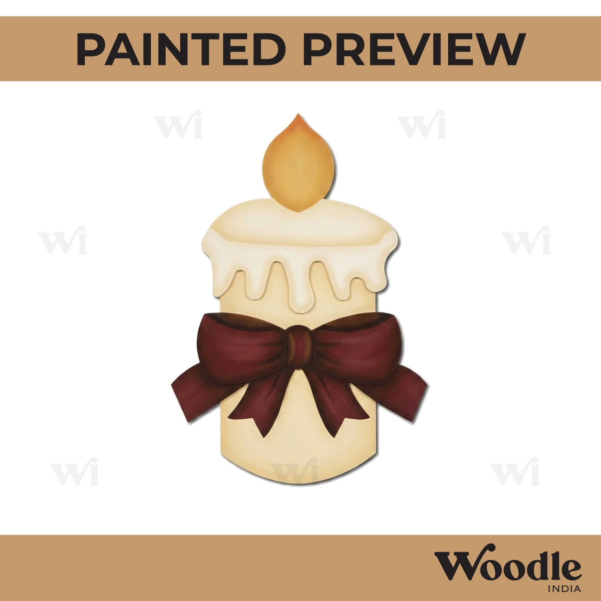Candle Christmas Pre Marked MDF Design 1