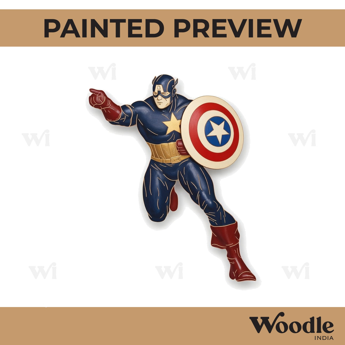 Captain America Marvel Pre Marked MDF Design 4